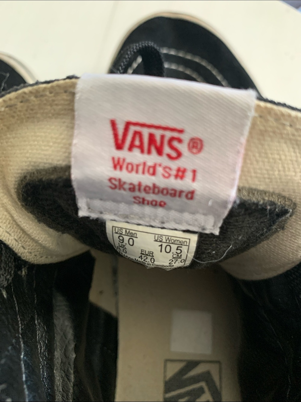 #36 Vans Black & White High-Top Skate Sneakers